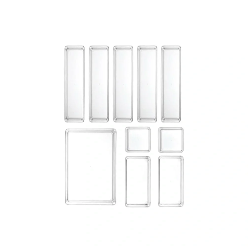 STORI MULTI-SIZE STACKABLE ACRYLIC DRAWER VANITY MAKEUP ORGANIZER SET